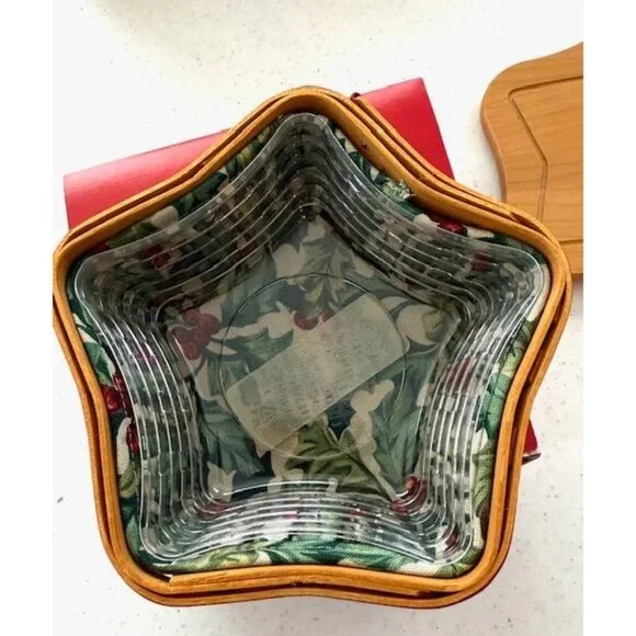 Longaberger Tree Trimming 2001 Twinkle Basket, Lid, Liner & Tie-On - Picture 3 of 8